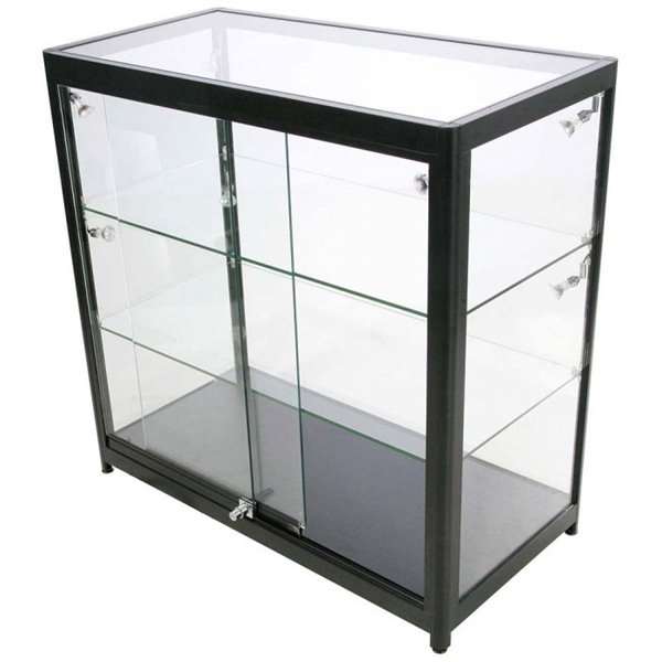 LED udstillingsmontre sort 90x90x45 cm-02
