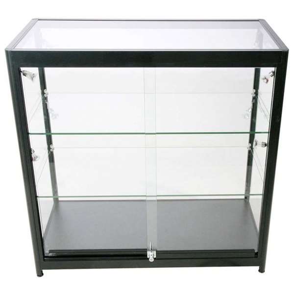 LED udstillingsmontre sort 90x90x45 cm-01