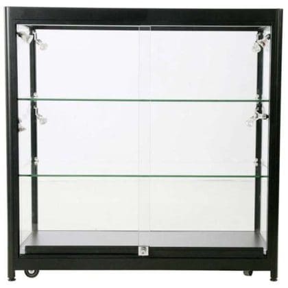 LED udstillingsmontre sort 90x90x45 cm