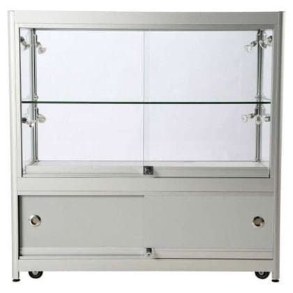 LED udstillingsmontre 90x90x45 cm med underskab