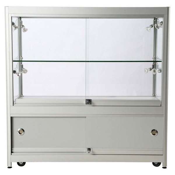 LED udstillingsmontre 90x90x45 cm med underskab