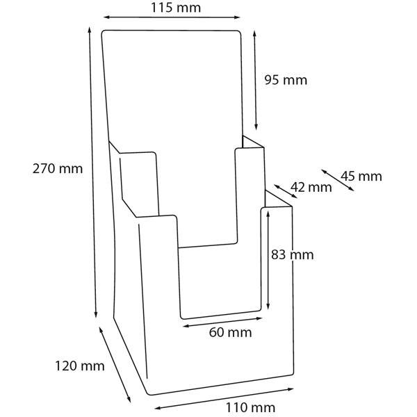 Taymar brochureholder bord 2 rum M65 højformat 2C110 - Billede 2