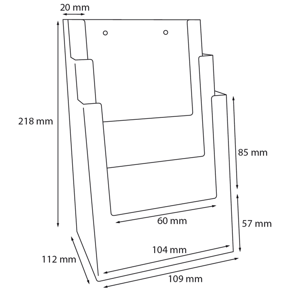 Taymar brochureholder bord 3 rum M65 højformat 3C104 - Billede 2