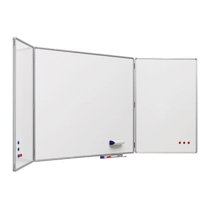 Whiteboard PROFESSIONEL fold-ud 240x90 cm med to låger