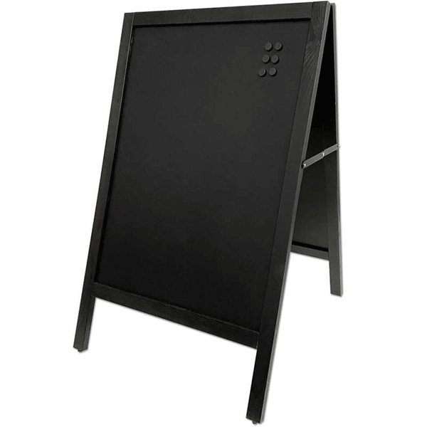 A-Skilt i sortbejdset bøg inkl. magnet kridttavle 59 x 78 cm - Billede 2