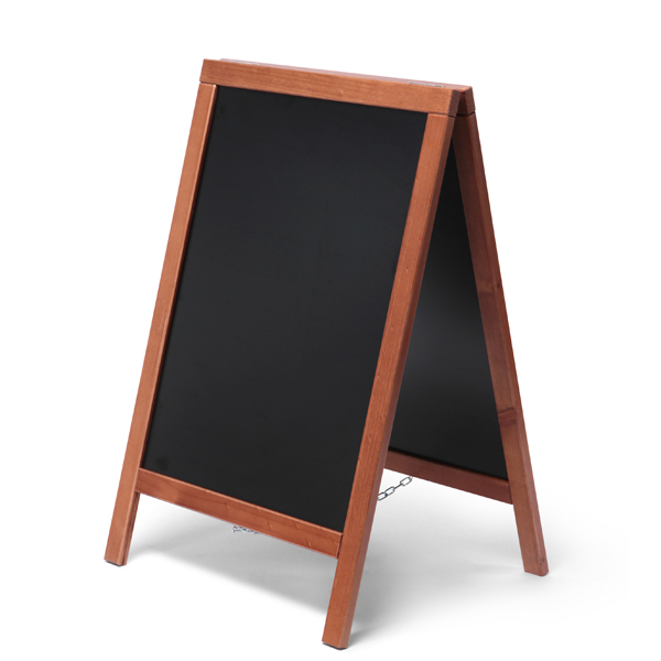 A-Træskilt teak med kridttavle 55 x 82 cm