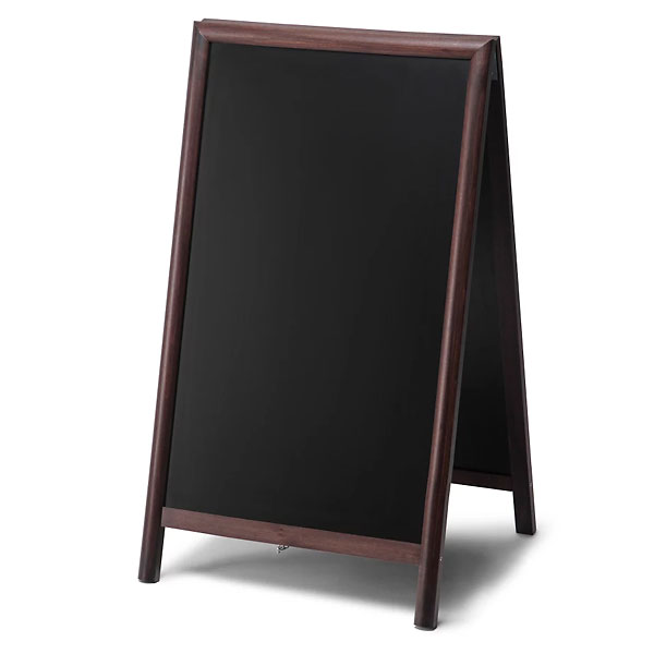 A-Træskilt mørkbejset incl. kridttavle 68x115 cm