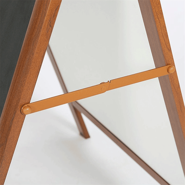 Alu A-Kridtskilt 60 x 80 cm med trælook og logotop - Billede 3