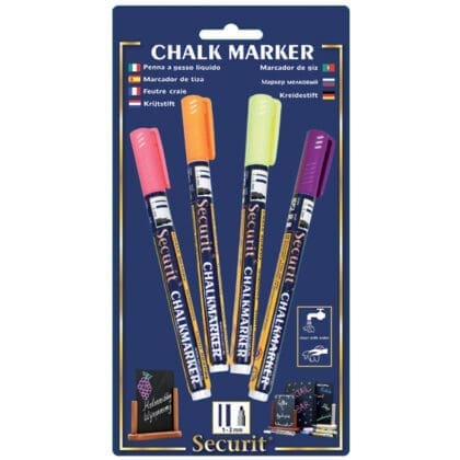 4 pangfarvede kridtmarker penne 2 mm