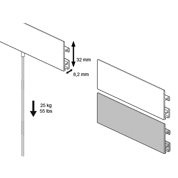 Cliprail Max Galleriskinne SØLV 150 cm - Billede 2