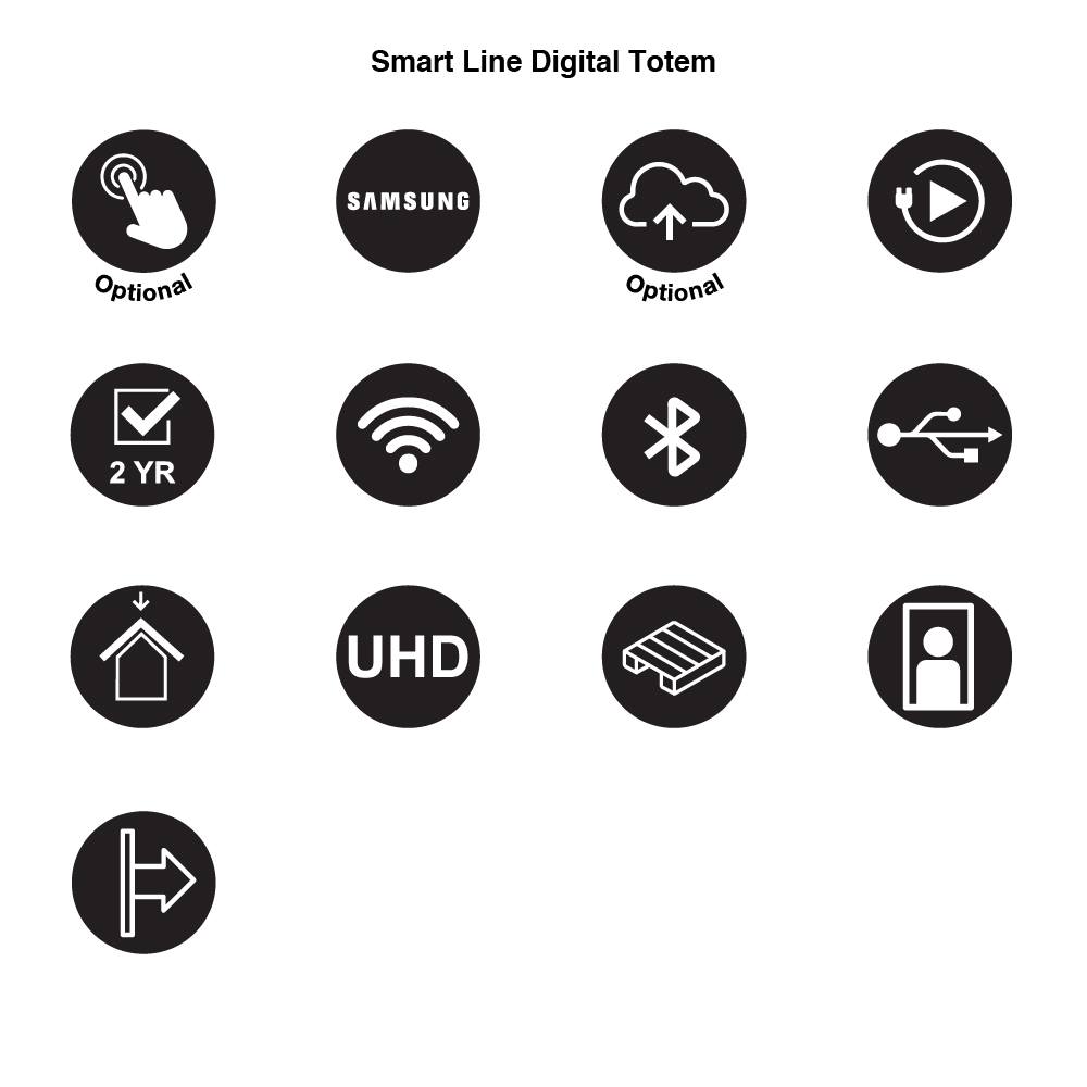 Smart Line Digital Totem HVID med 43″ Samsung Touch Skærm - Billede 5