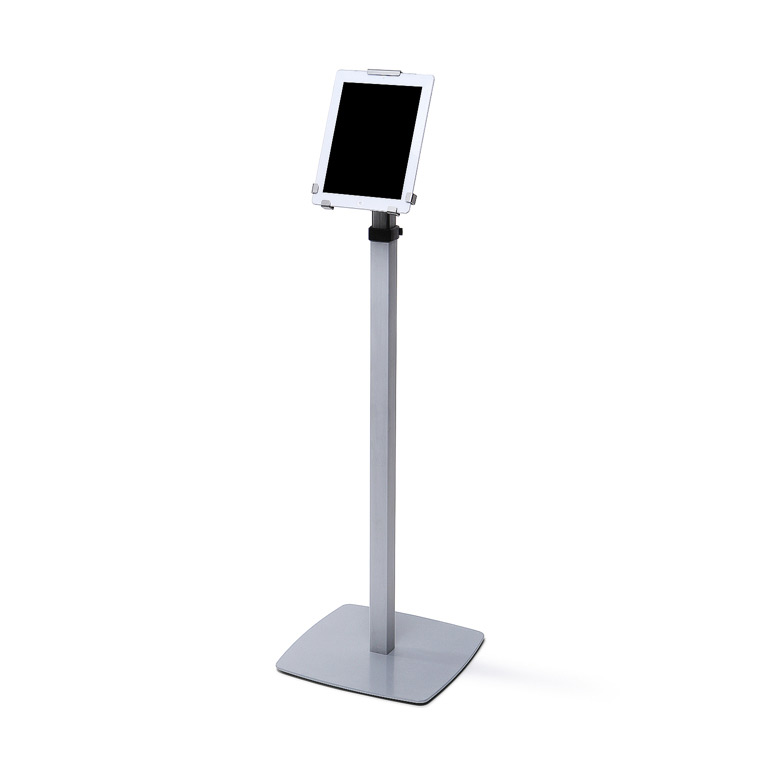Tabletholder gulv med teleskopstang – sølv – 13″