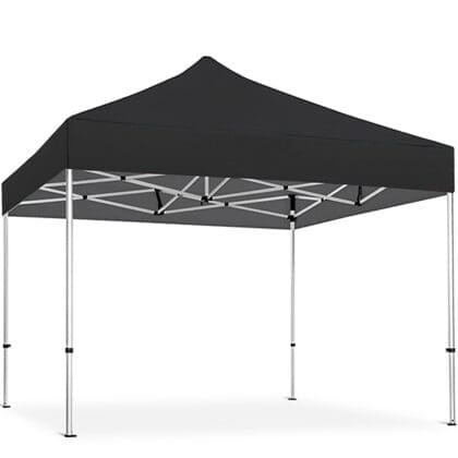 Fest telt Lux sort 3 x 3 meter - med alu-loft