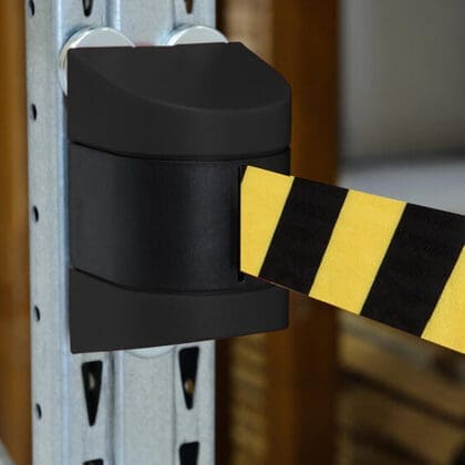 Køleder magnetisk væg sort med 460 cm gul-sort sele