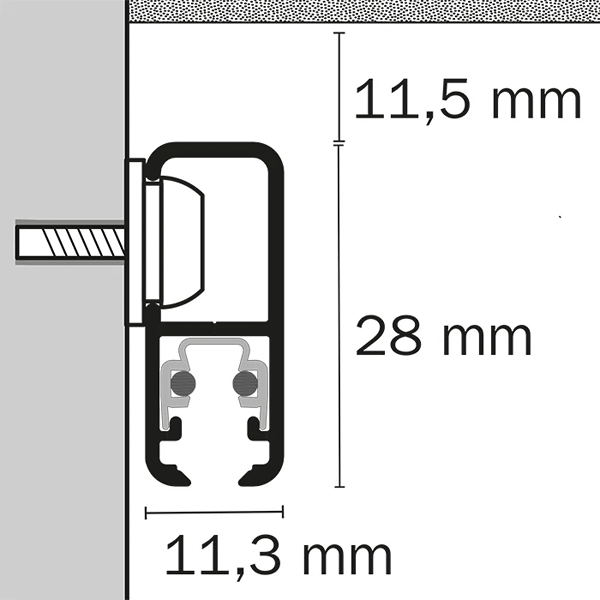 Multirail Galleriskinne 12V SORT 150 cm - Billede 2