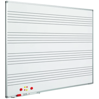 Whiteboard 150×120 cm med nodelinjer og diskret alu-kant