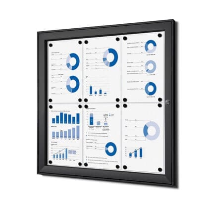 Opslagsskab sort inde- ude magnettavle 6xA4