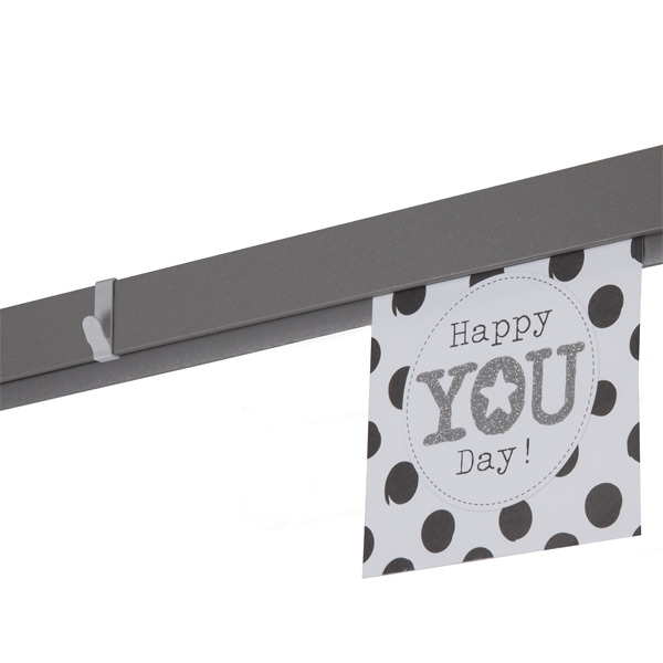 Papergrip 150 cm aluminiums skinne i grå textur - Billede 3