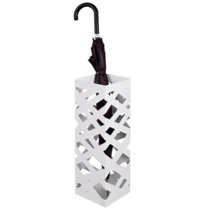 Paraplyholder ART hvid i metal - fritstående