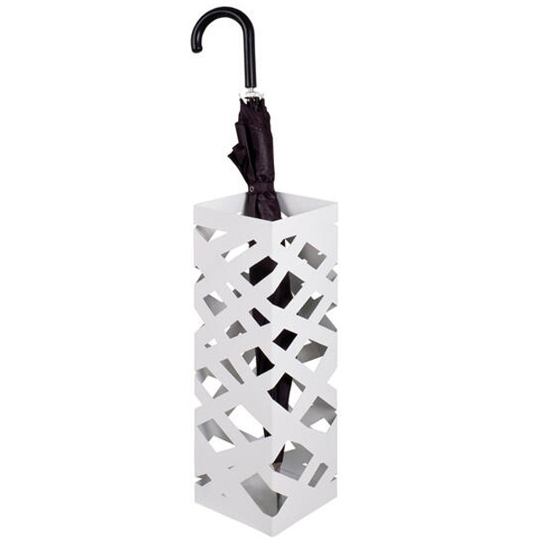 Paraplyholder ART hvid i metal - fritstående