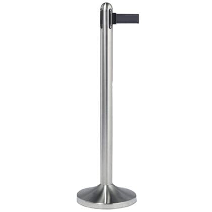 Kø-Leder stolpe outdoor sølv med sort sele 210 cm