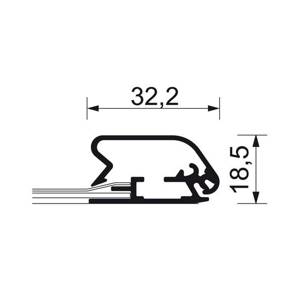 Snapramme 70×100 cm med 32 mm SORT profil i gering - Billede 2