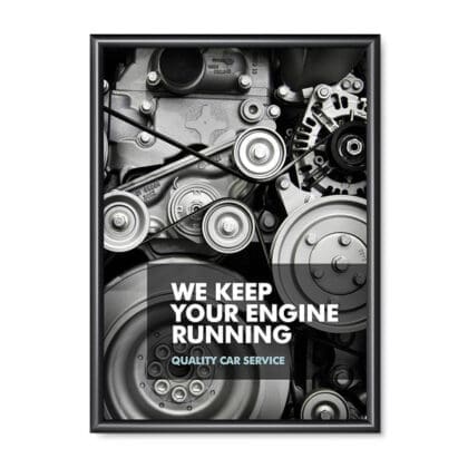 Snapramme 25 mm SORT profil i gering - 50 cm x 70 cm - Aluminium