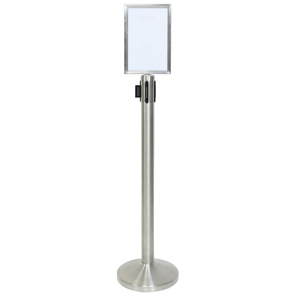Kø-Leder stolpe outdoor sølv med grå sele 210 cm - Billede 2