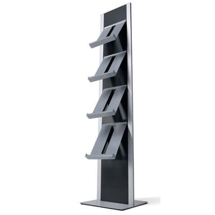 Totem brochure rack 4xA4 sort/sølv