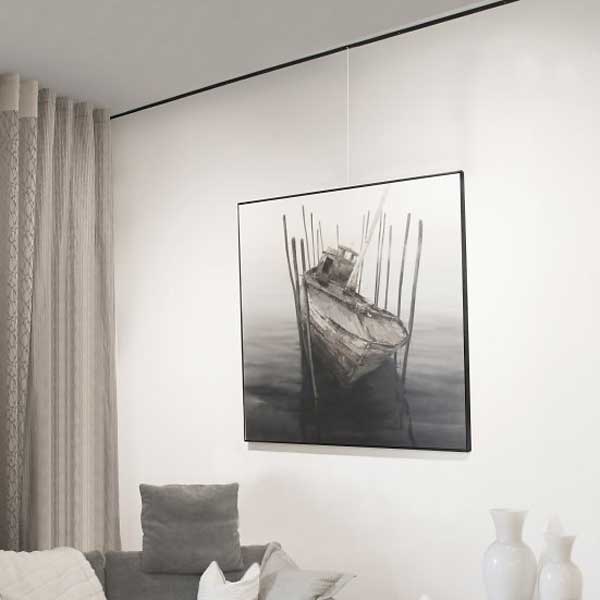 Galleriskinne u-rail SORT 200 cm loft - Billede 5