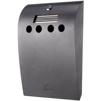 Udendørs askebæger væghængt - convex grå