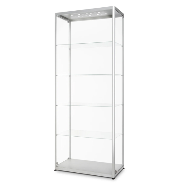 LED Udstillingsskab 80x40x200 udført i aluminium og glas