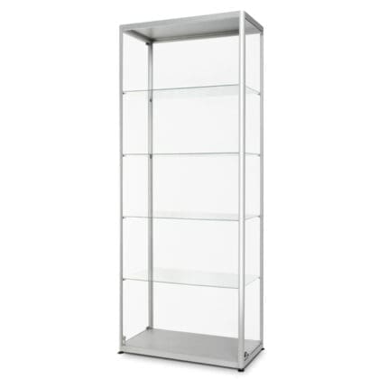 Udstillingsskab 80x40x200 udført i aluminium og glas